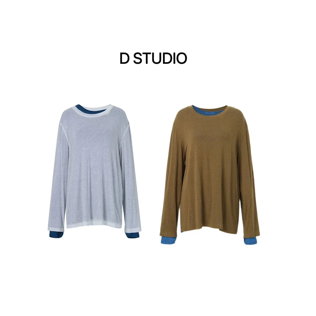 D STUDIO 两色真两件长袖T恤D2828