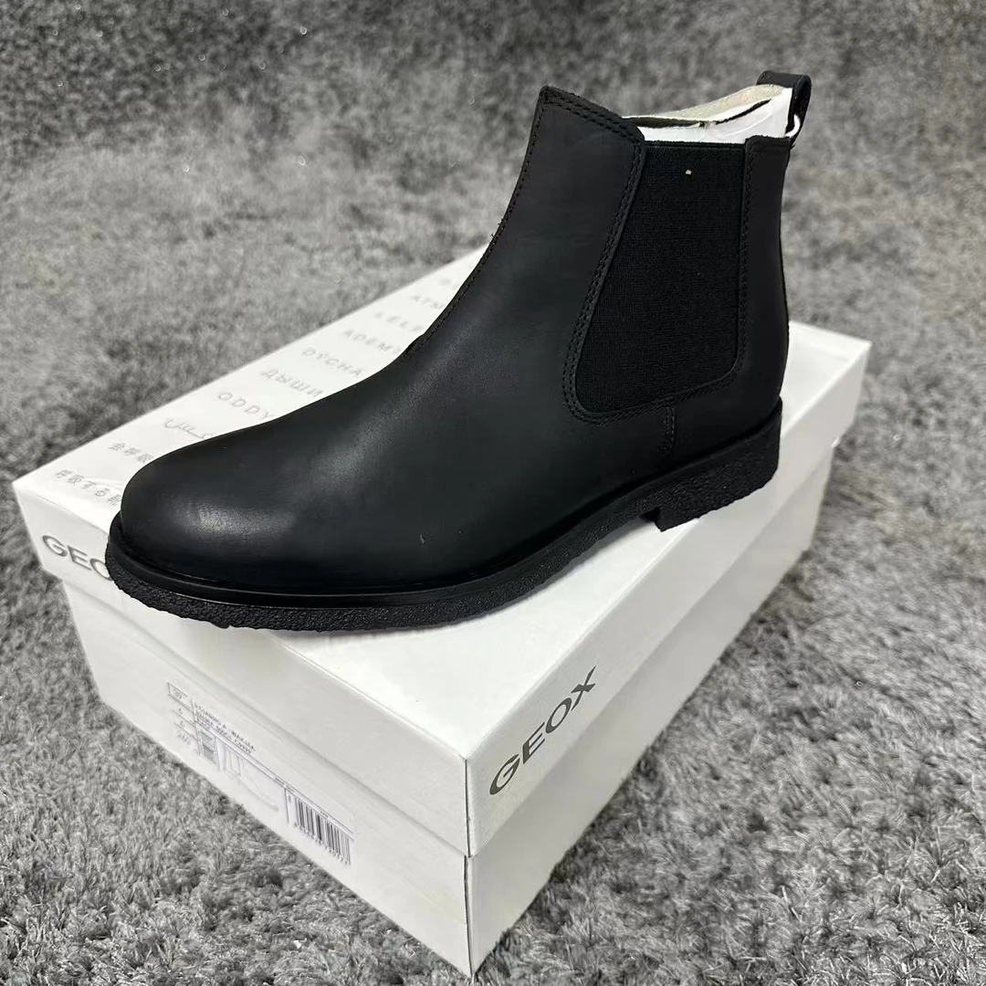 GEOX杰欧适CLAUDIO中帮牛皮切尔西靴U2658A000CL