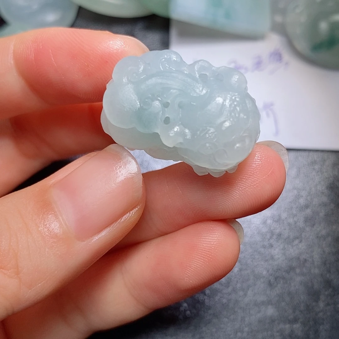 定制翡翠未镶嵌毛货付款后确认抛光