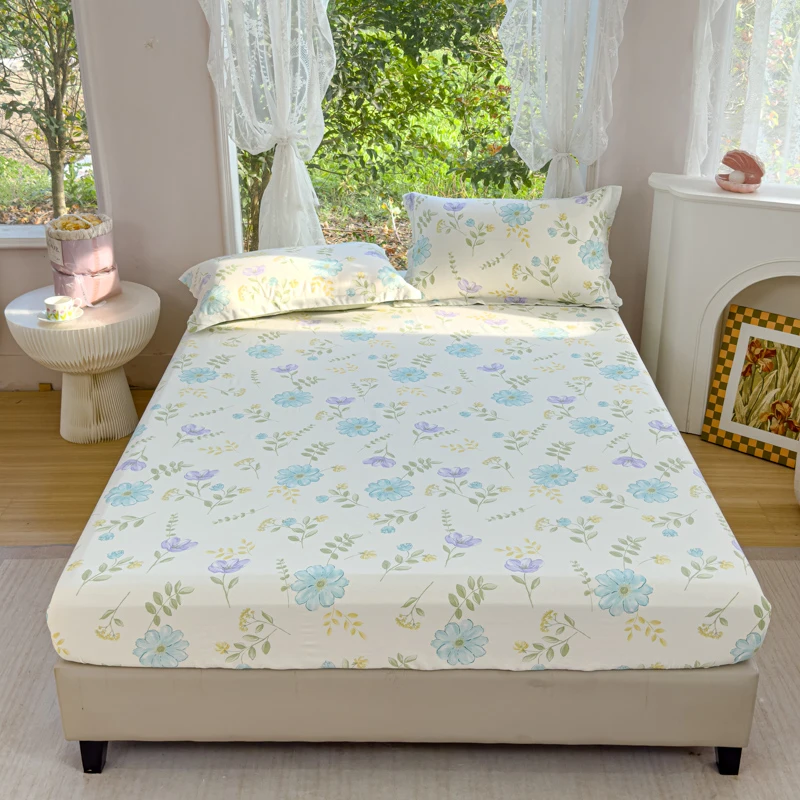 100%全棉床笠单件纯棉床罩席梦思床垫全包防尘单层保护罩四季通用