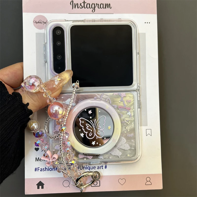 羽纱纹彩色晕染蝴蝶适用华为purax典藏版折叠屏手机壳pocket2女款