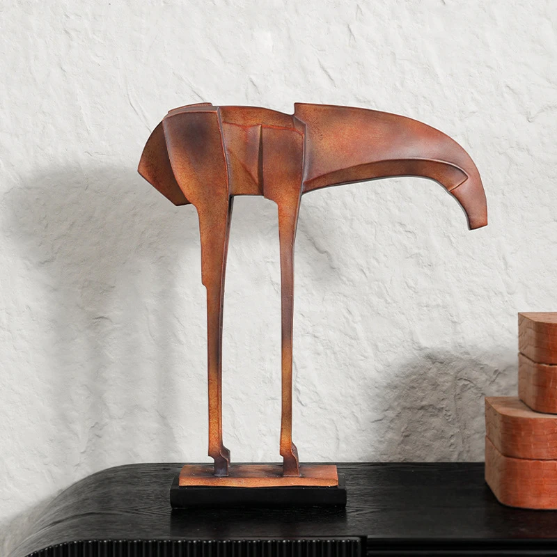 创意轻奢侘寂风抽象马摆件客厅电视柜玄关书房样板间高档装饰摆设