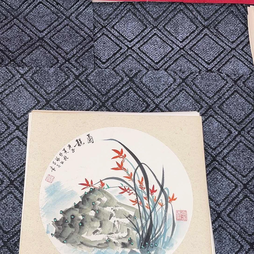 国画吕炎老师三尺斗方花鸟奇