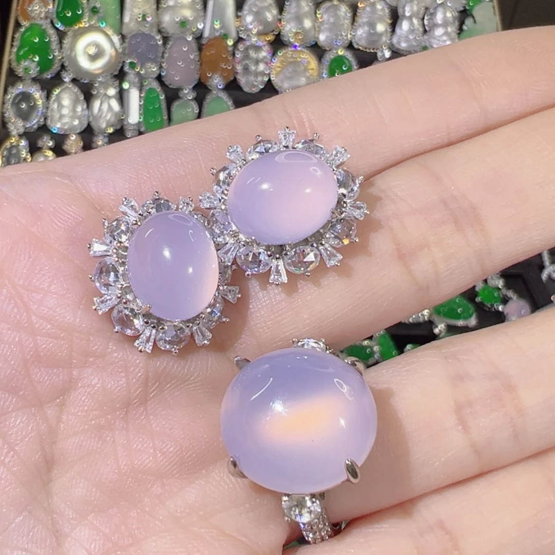 玛瑙/玉髓套装银S925镶嵌