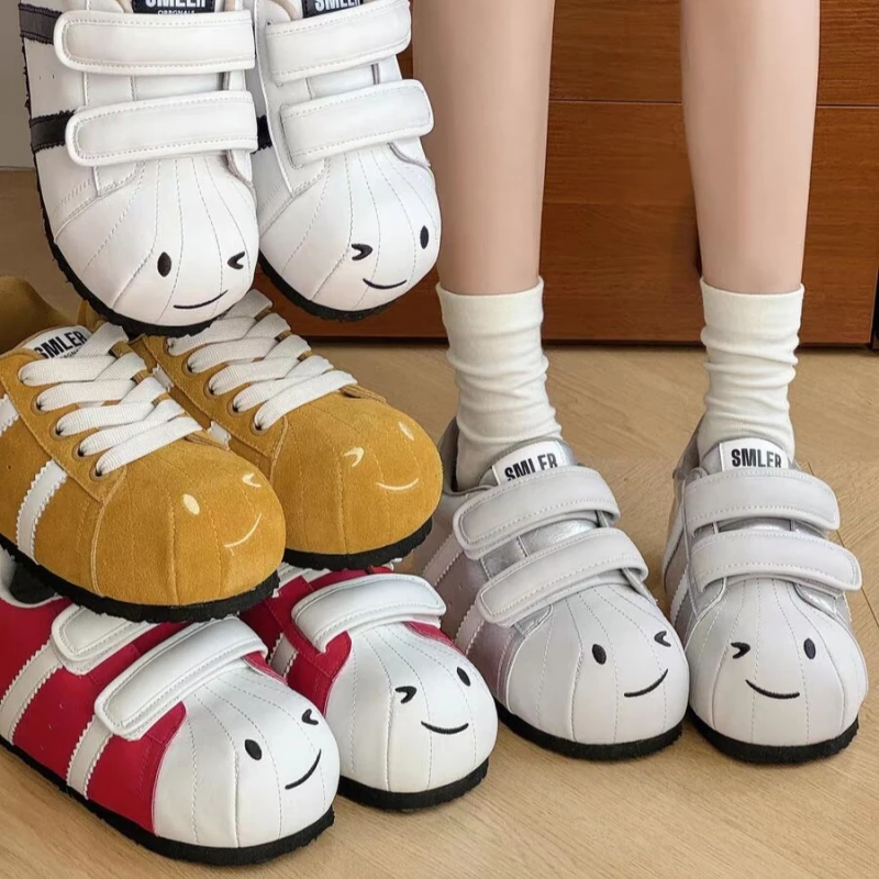 厚底德训鞋女2025春秋季新款增高百搭贝壳头面包鞋子休闲大头板鞋