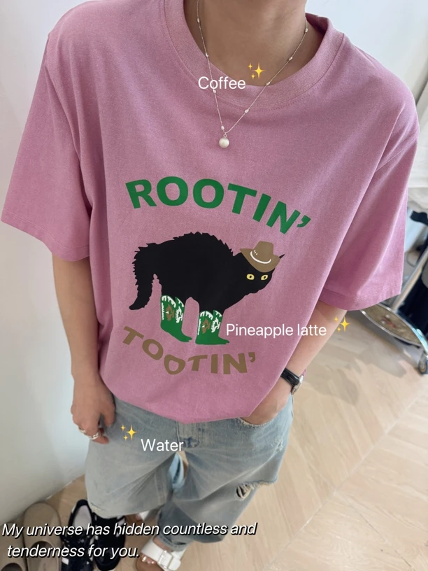 中长款韩国休闲风宽松型短袖吸汗T恤打底韩版春夏粉色半袖