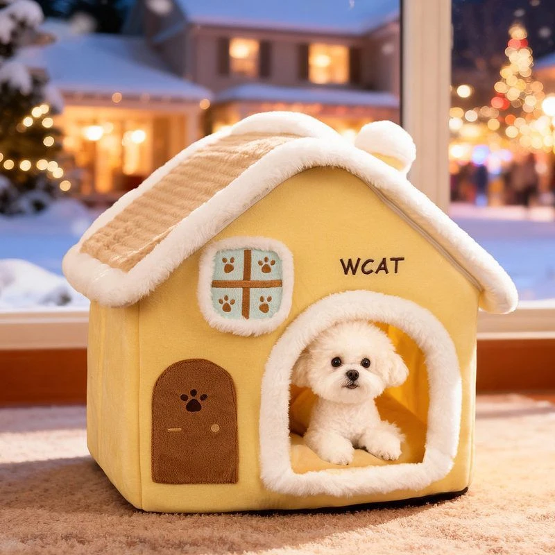 狗窝冬加厚保暖中小型犬狗屋可拆洗全封闭睡窝猫宠物深度睡眠猫窝
