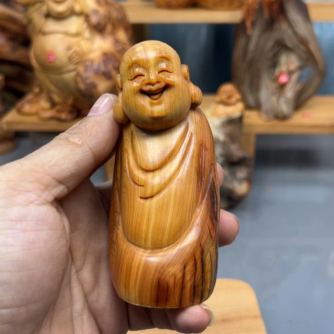 林***河木崖柏木摆件手把件