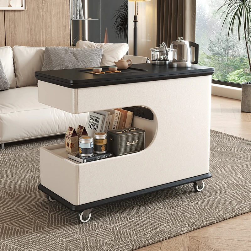 全实木茶桌茶台一整套沙发边柜几桌茶车烧水壶一体客厅移动小推车