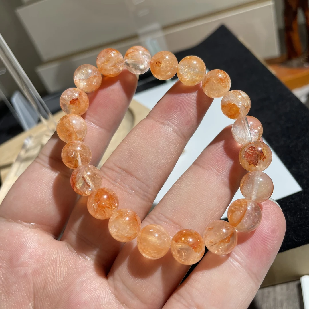 巴西芬达色胶花水晶手串10-11mm KT24101711