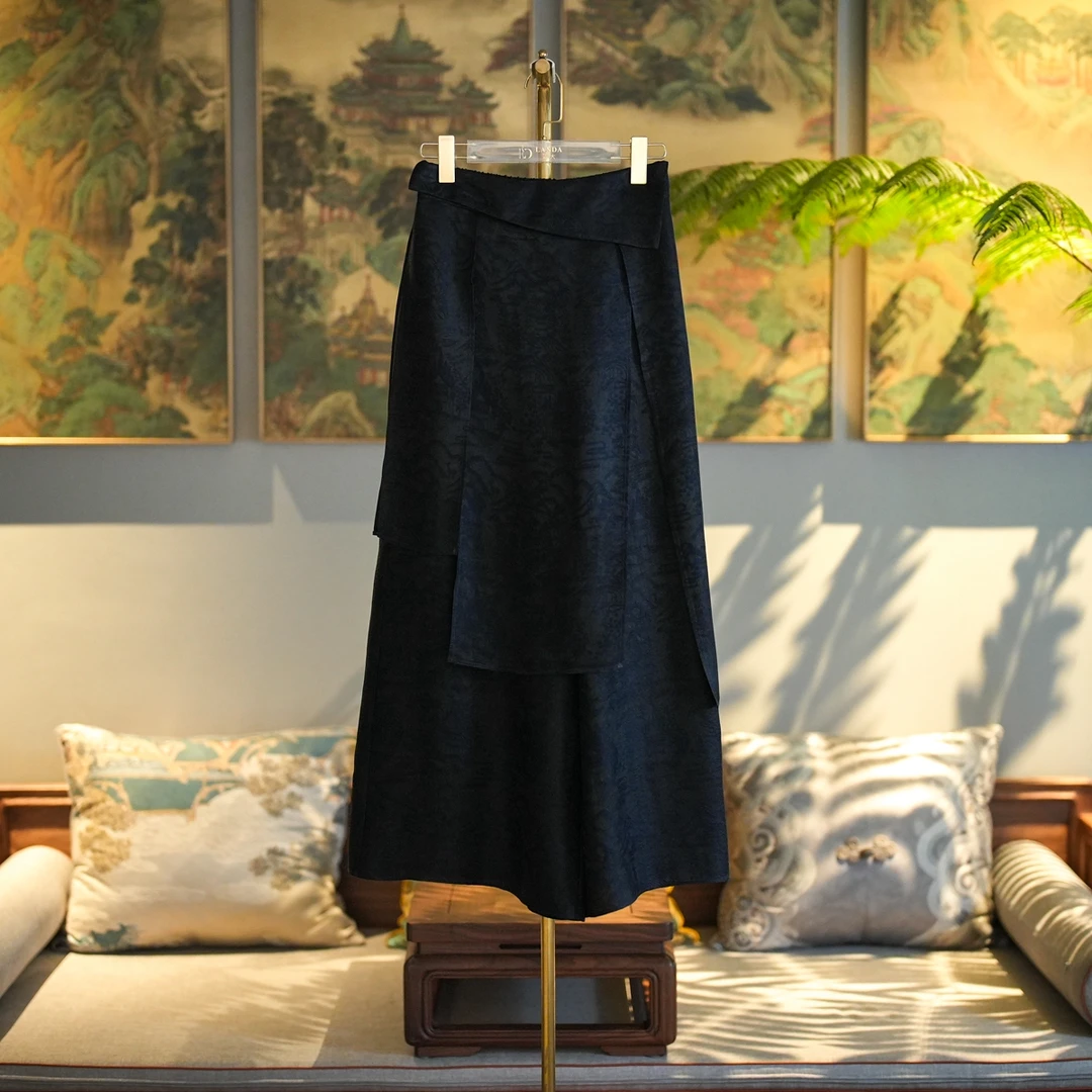 蓝大【锦瑟年】桑蚕丝新中式休闲裤7437