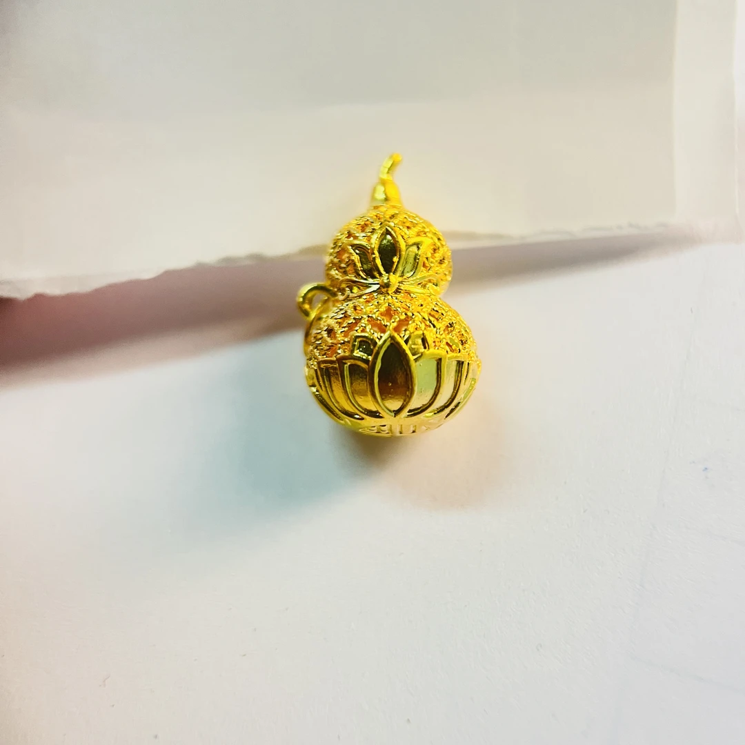 足金饰品/莲花福葫芦圆扣/1.08/1B5B1718/h