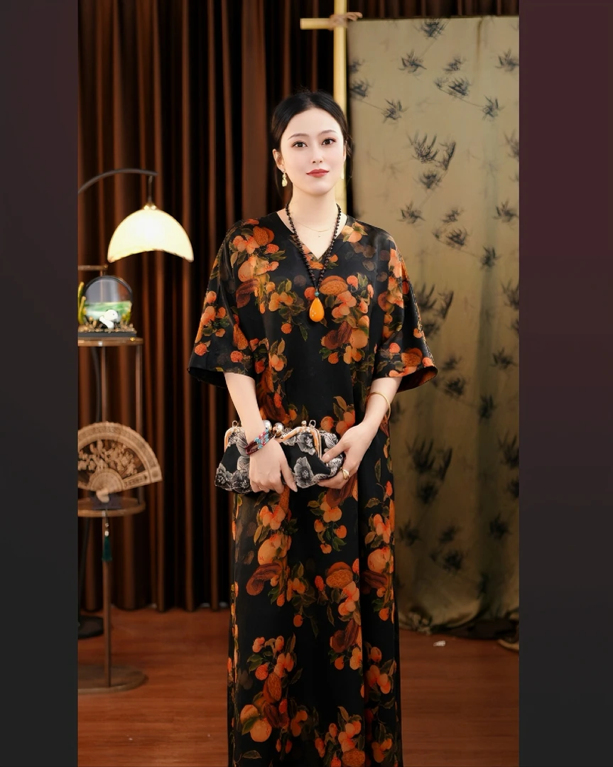 【柿柿如意】香云纱设计师打版设计夏季穿连衣裙