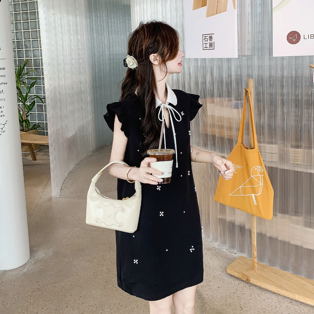 法式连衣裙夏季气质大码连衣裙小香风公主洋气气质显瘦时尚小黑裙