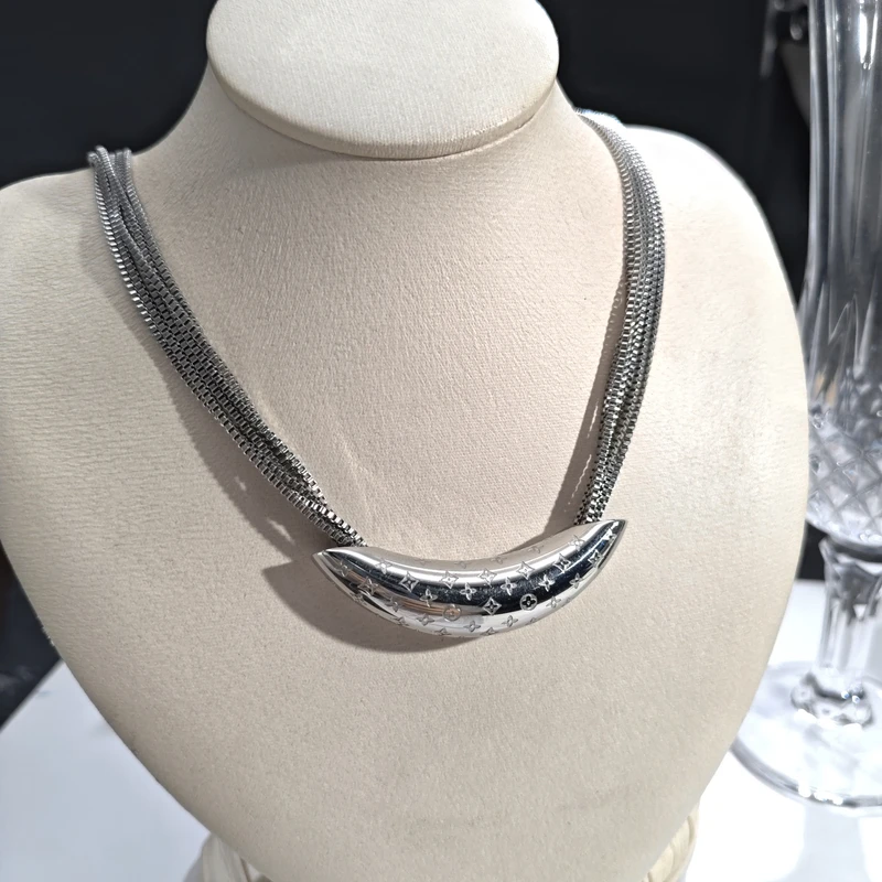 铜合金项链 06066时尚简约气质多链条花朵弯管项链