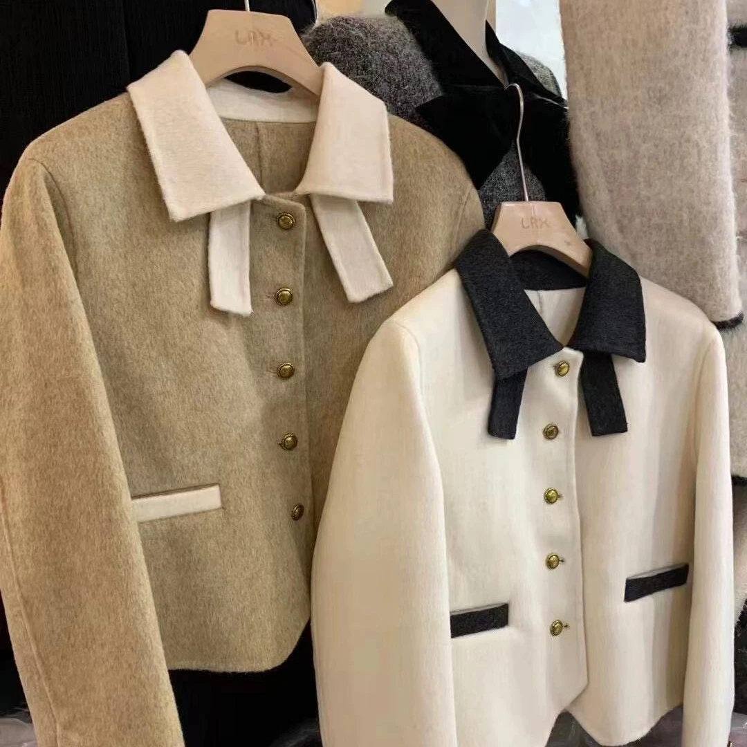 福利款双面羊毛大衣短款中长款开播专属复合链接