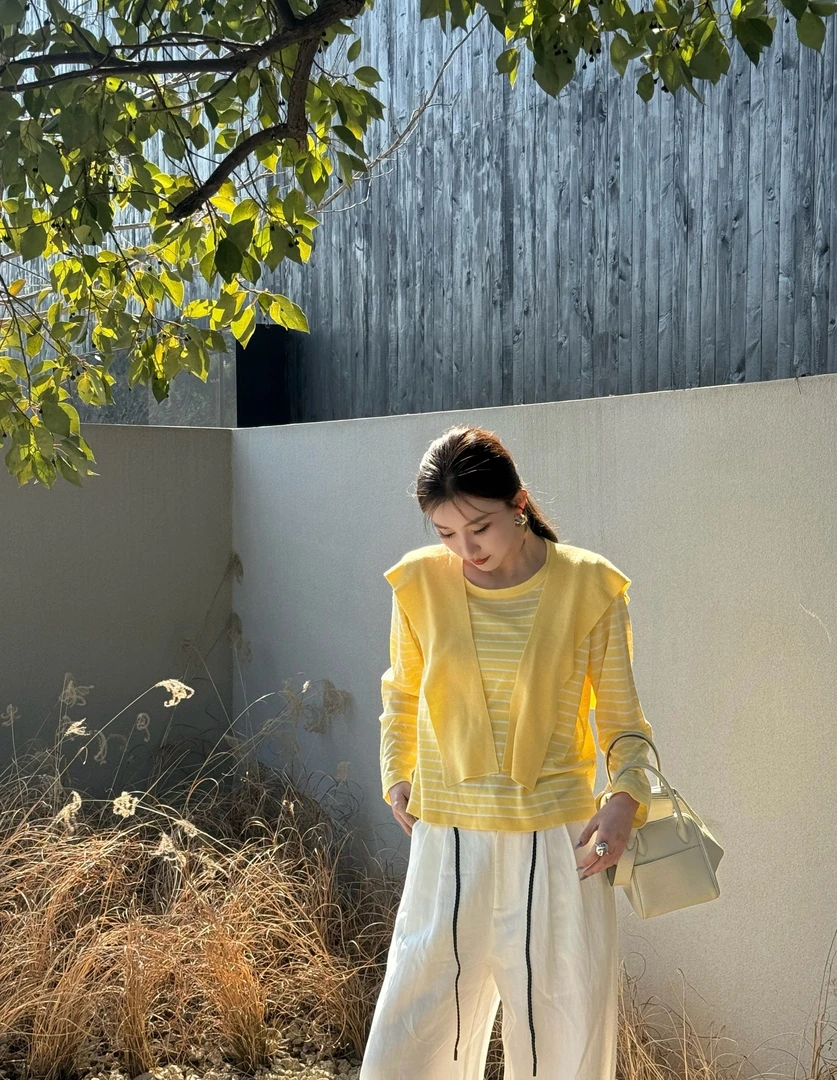 【大眼刘】绵羊毛 慵懒设计感披肩两件套针织衫JAS-MJ-0272