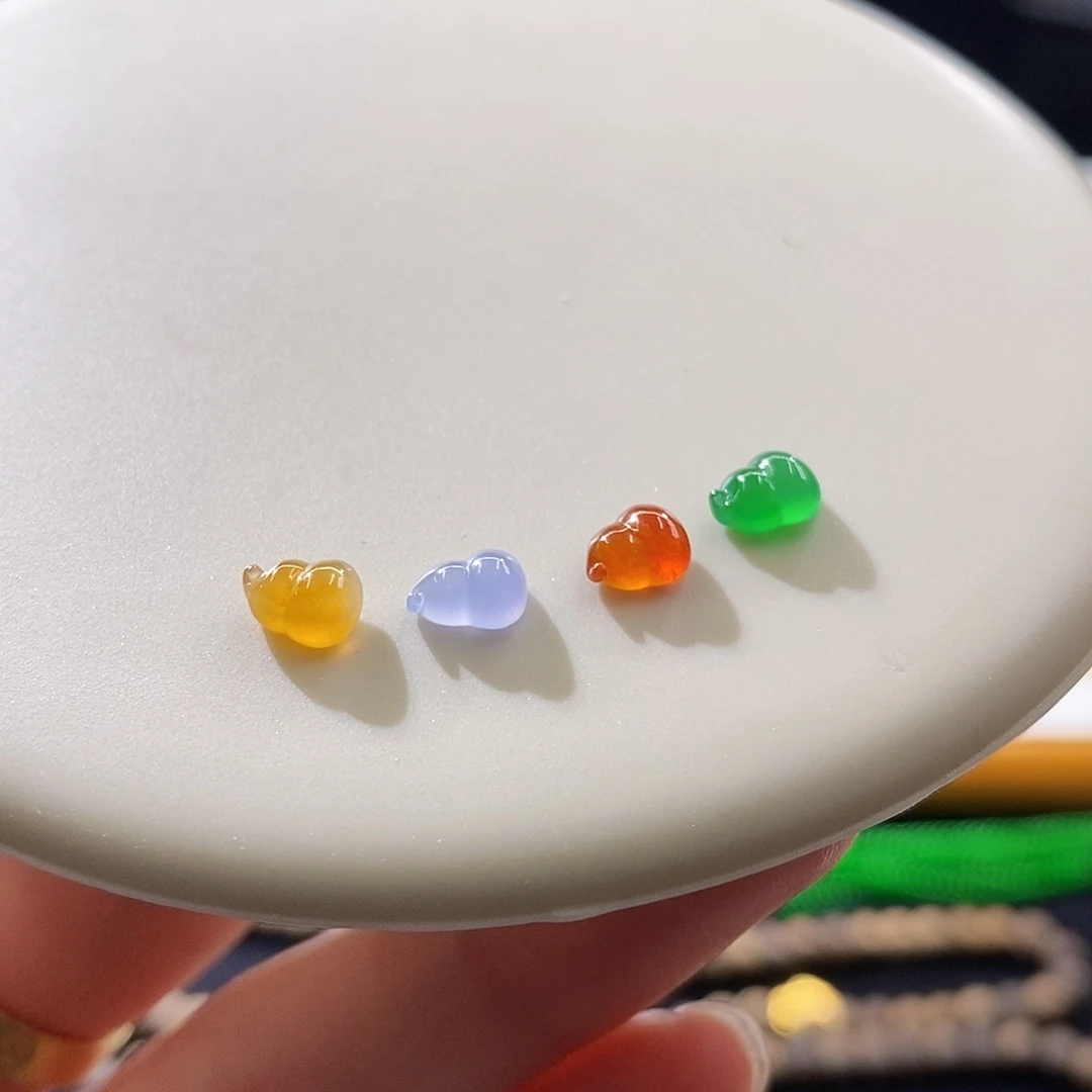 翡翠裸石彩虹葫芦 可镶手链