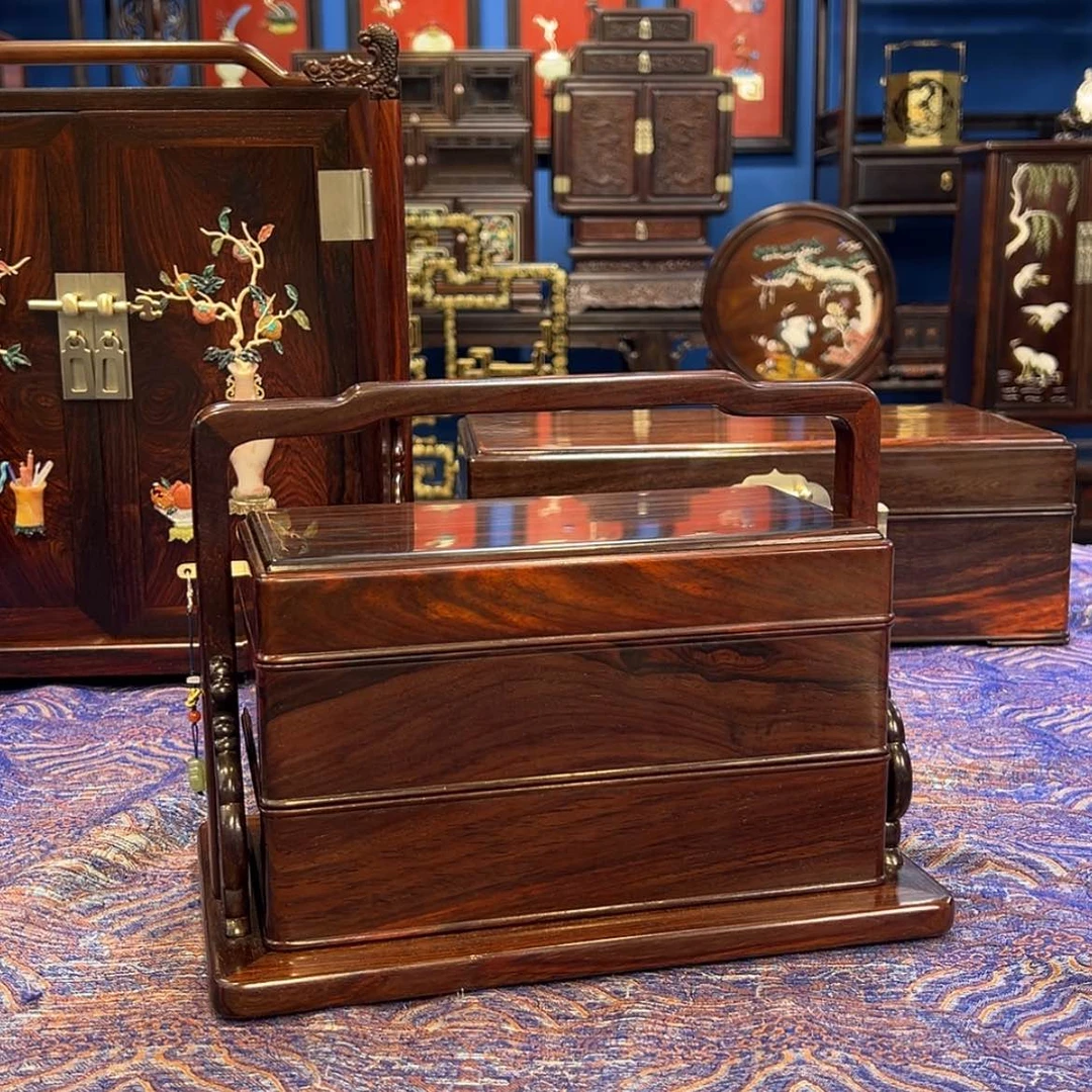 【闪购商品】红酸枝木类成套家具食盒