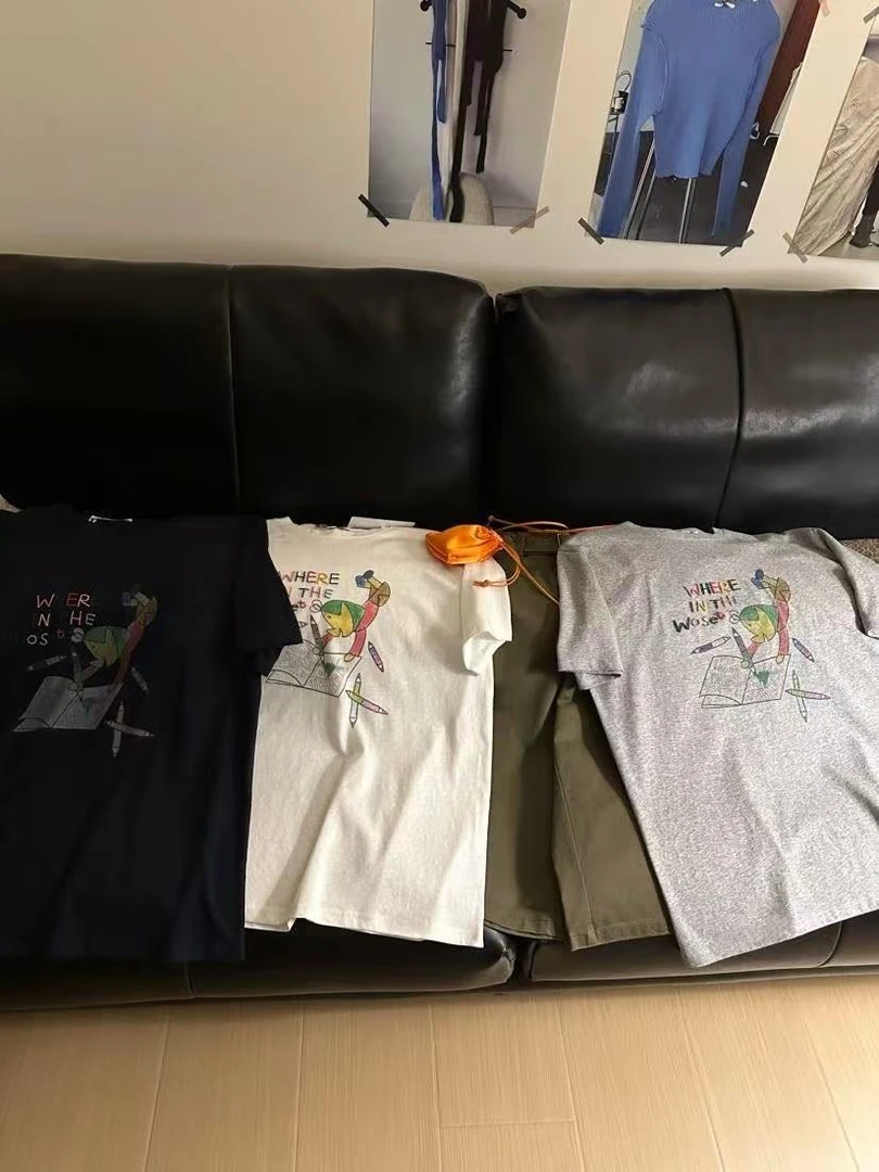 温柔瑶-Uncle Be#彩色积木卡通小人刺绣短袖T#9982【福福】