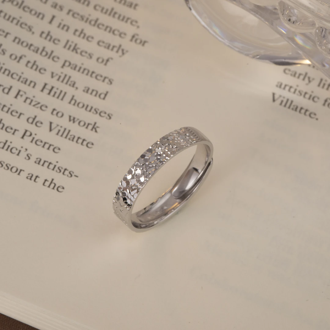 足银戒指 【太原周嵘】碎冰冰情侣对戒