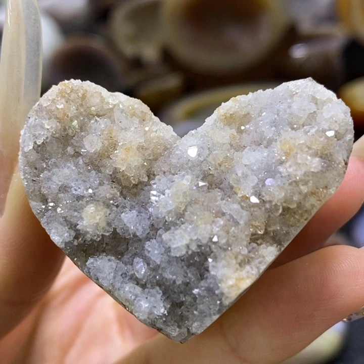 未镶嵌珠宝半成品水晶彩花花爱心