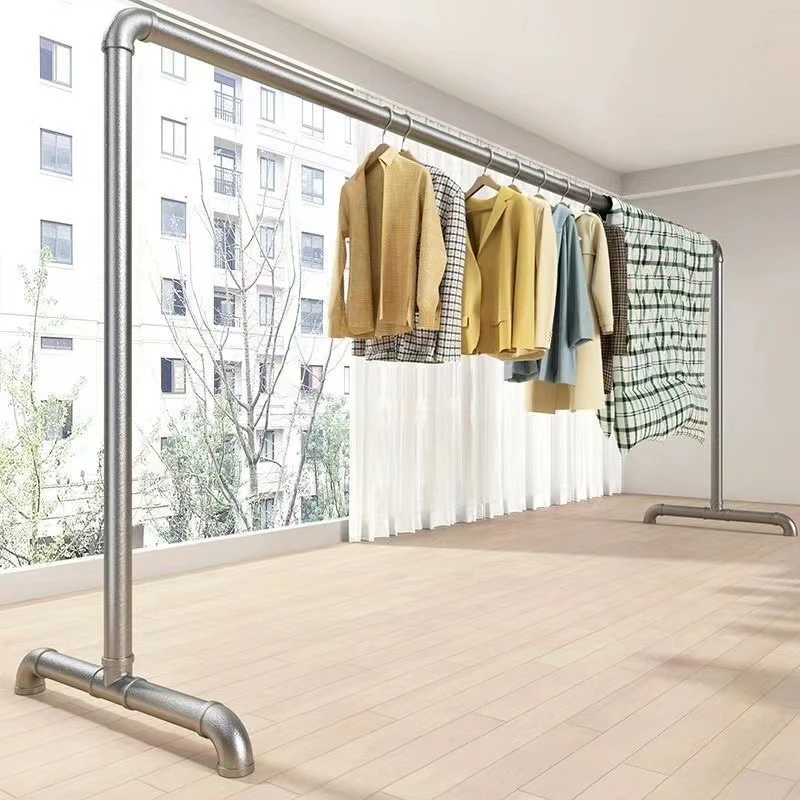家用立式钢管晾衣架落地卧室晾衣杆户外家用阳台挂衣服简易晒被子