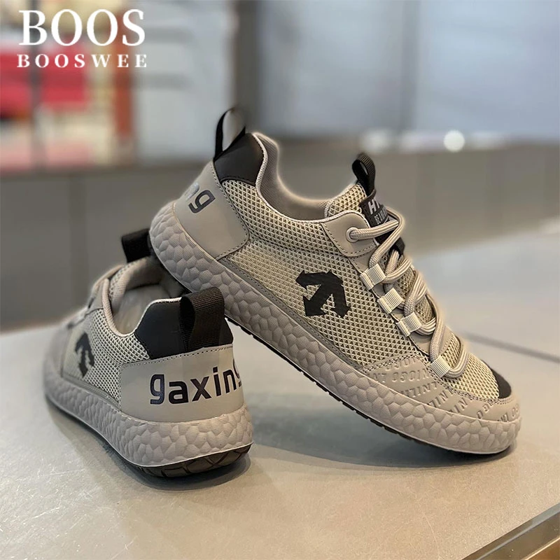 BOOS WEE男鞋夏季新款软底网面透气休闲鞋男士简约轻便舒适阿甘鞋