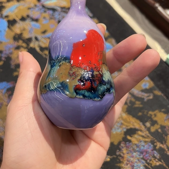 纯手工高温颜色釉小花器