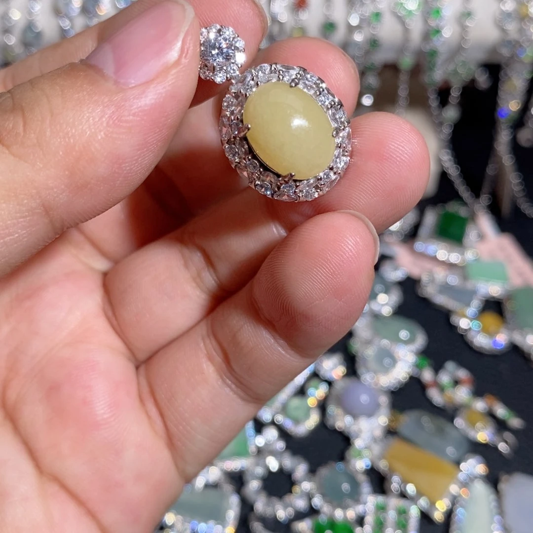 翡翠银S925镶嵌颈饰k k k