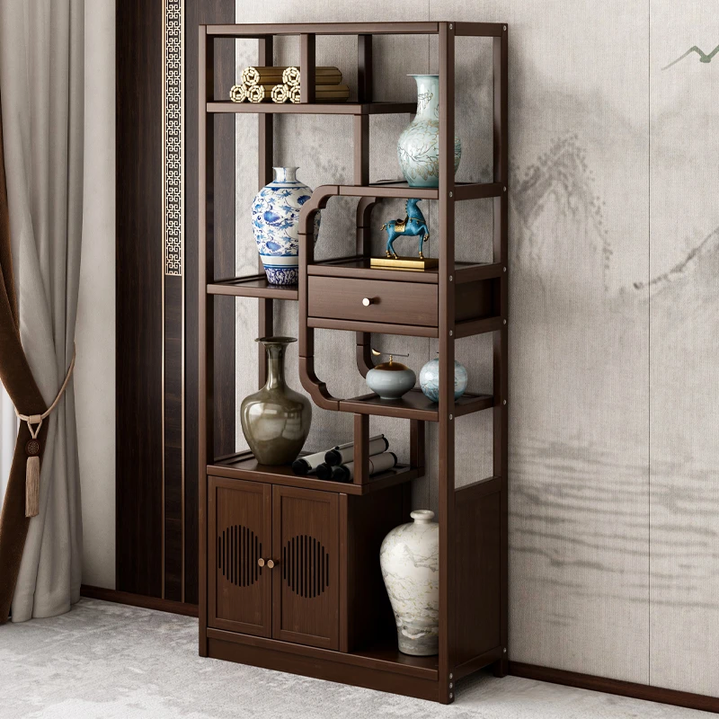 实木花架置物架阳台2025新款爬藤支架落地式客厅转角多肉专用茶柜
