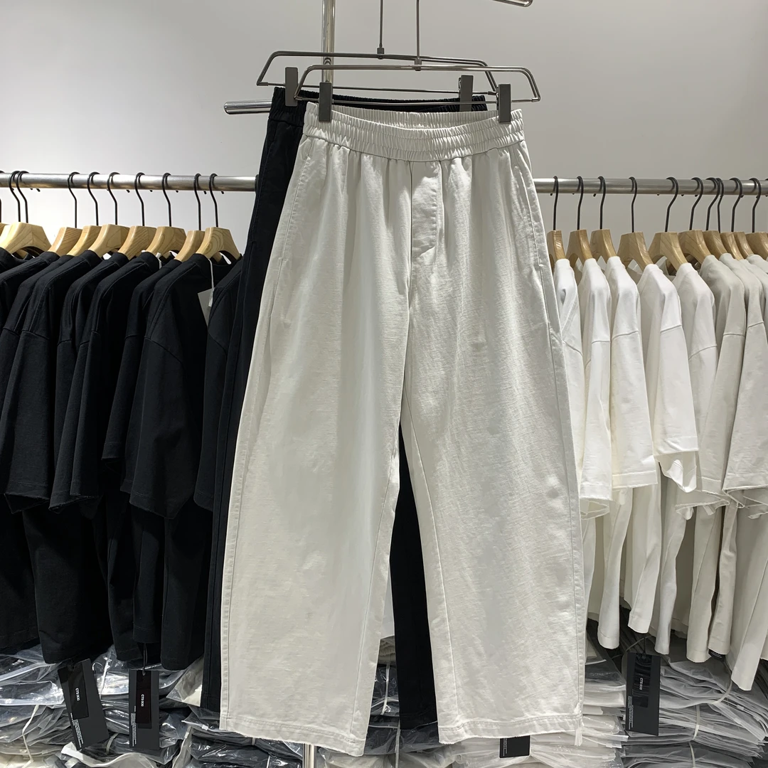 4513秋男长裤重磅450克纯棉宽松百搭阔腿直筒磨破百搭休闲裤