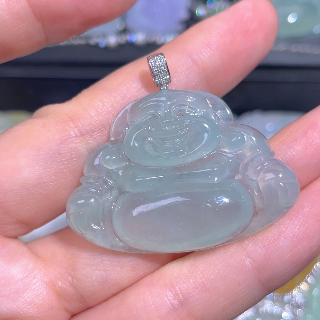 颈饰18K金镶嵌翡翠翡翠