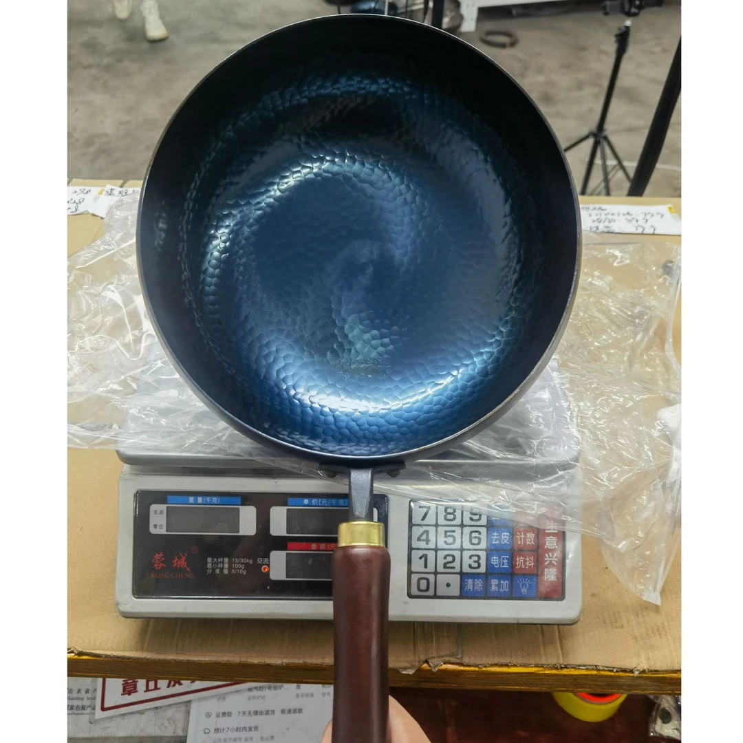 【烤蓝大肚】章丘手工铁锅微瑕疵锅家用锻打炒锅无涂层不粘锅捡漏