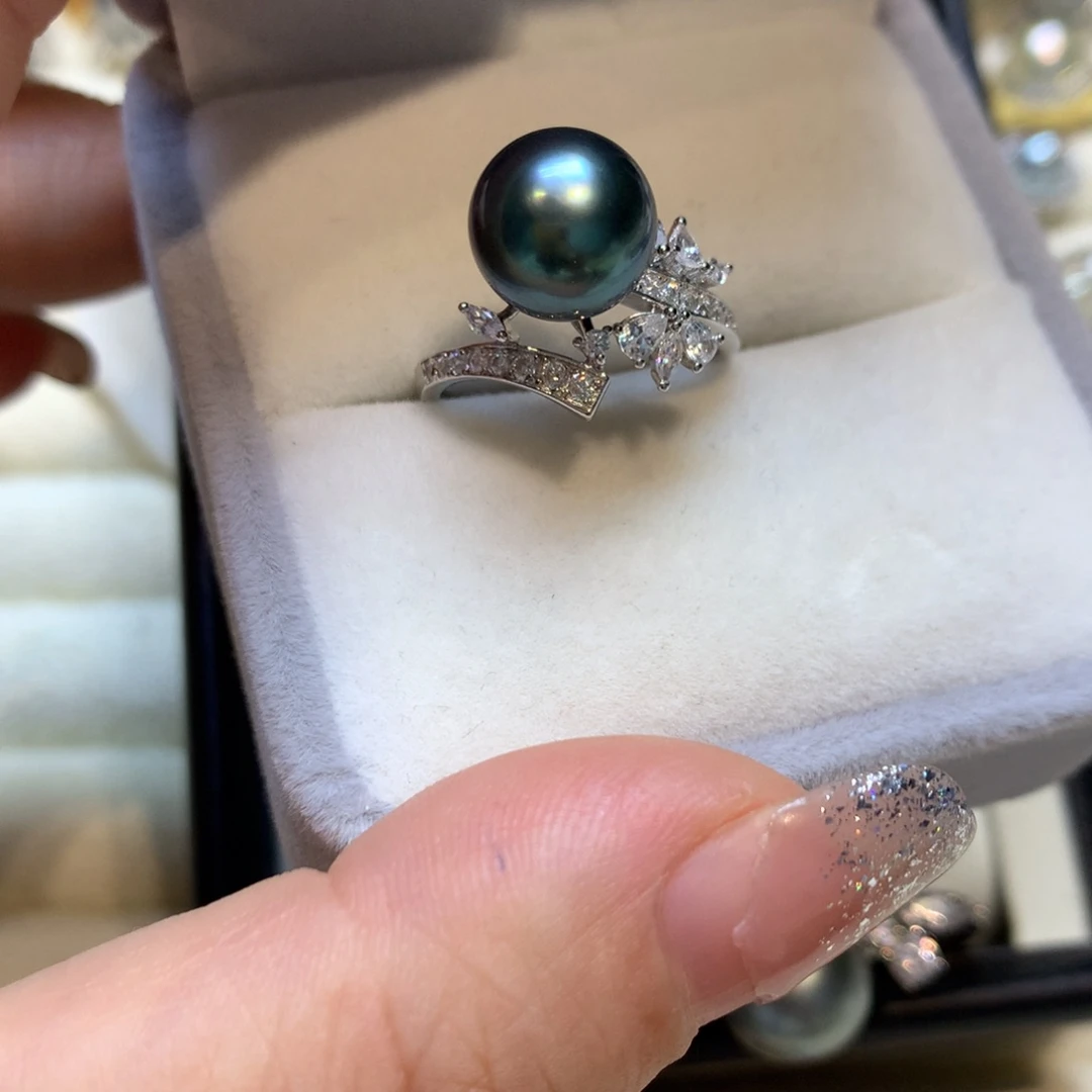 海水珍珠戒指银S925镶嵌