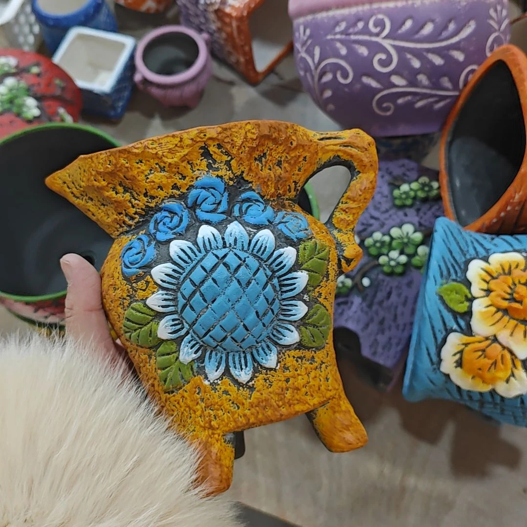 红陶吸水透气的白陶花盆凑满12发货