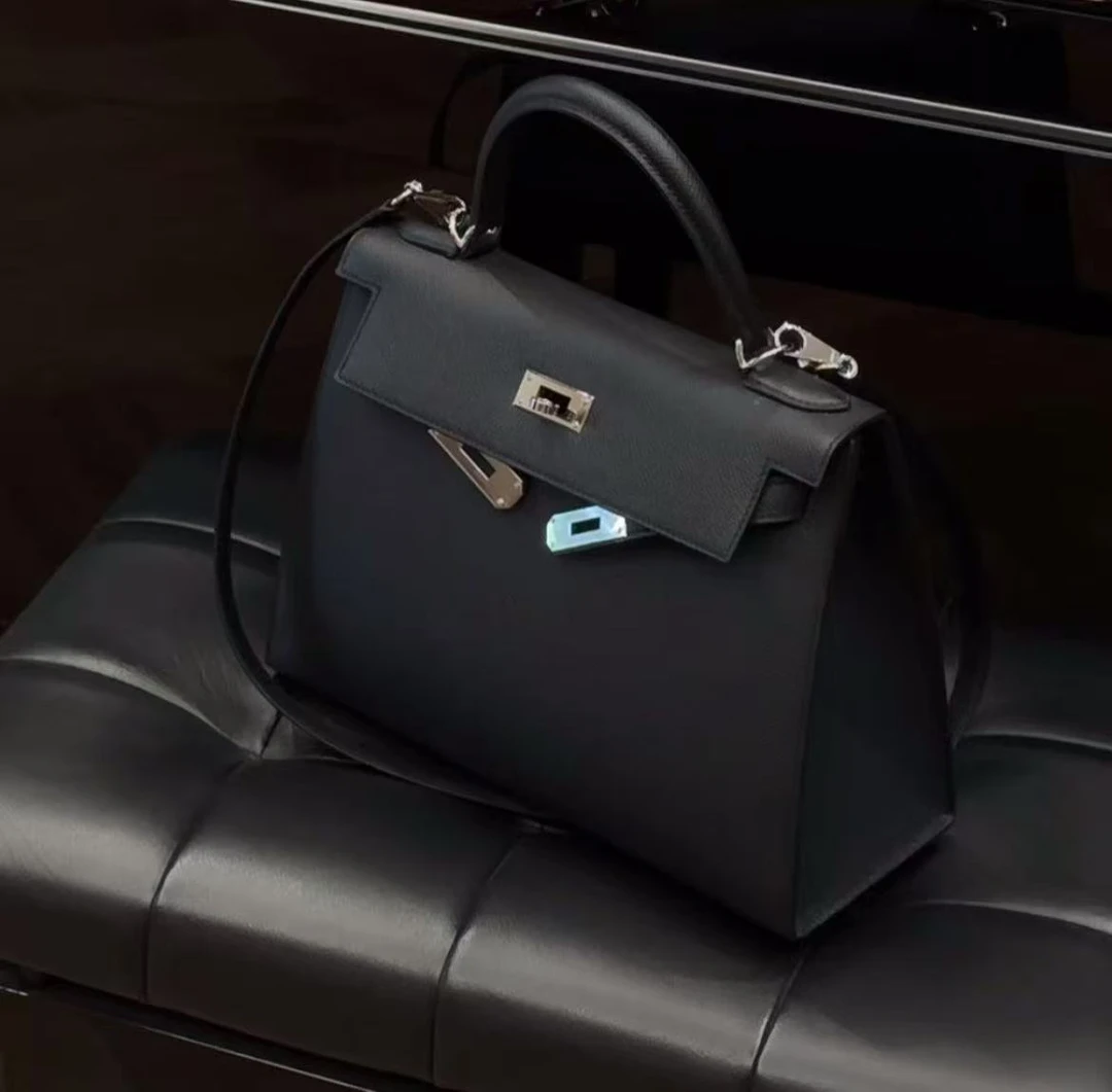 99新 Hermes/爱马仕 【小池专属】kelly28 黑银 E皮 Z刻