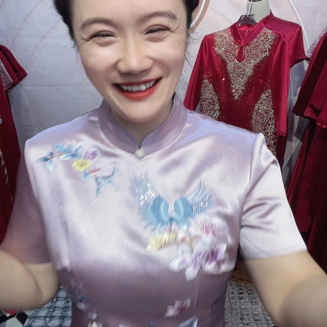 龙***燕6xl码旗袍连衣裙修身
