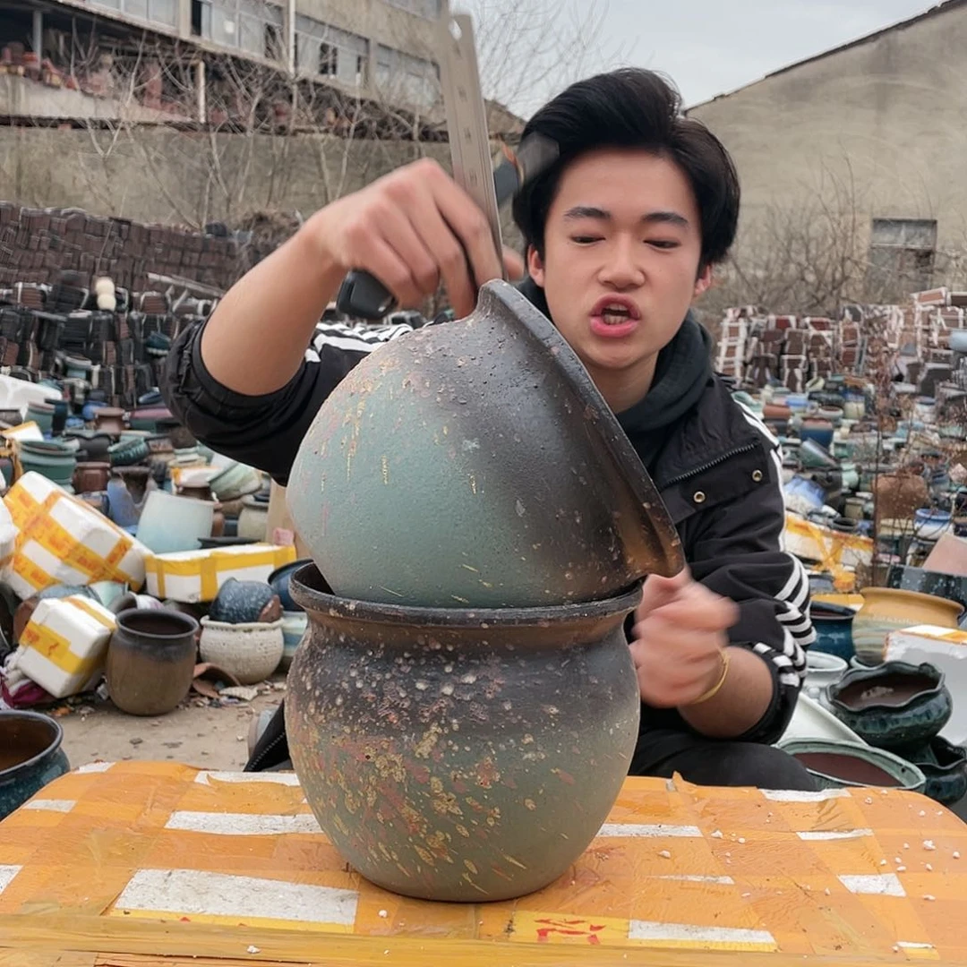 宜兴紫砂粗陶花盆