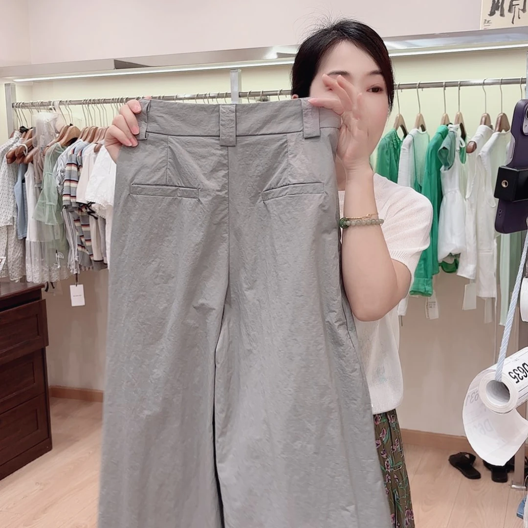 豆绿灰小号韩系休闲裤子