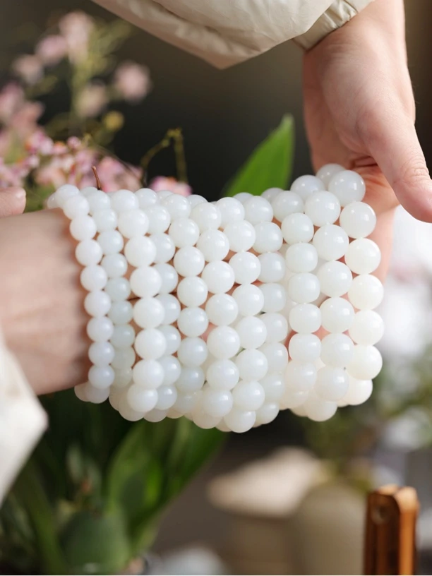 新疆羊脂白玉手串