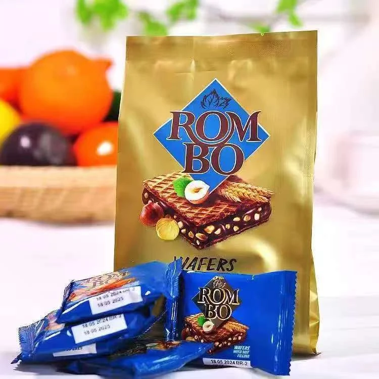 俄罗斯进口榛仁威化75g巧克力夹心果仁威化饼干酥脆浓香零食休闲