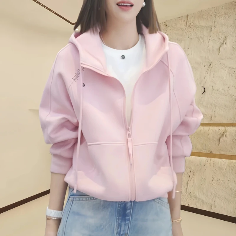 时尚卫衣外套女2025新春季新款洋气宽松显瘦休闲百搭女士连帽上衣