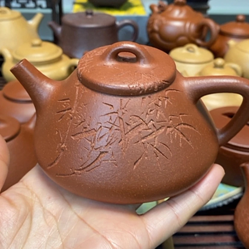 【闪购商品】紫砂茶壶红降坡半手工200毫升