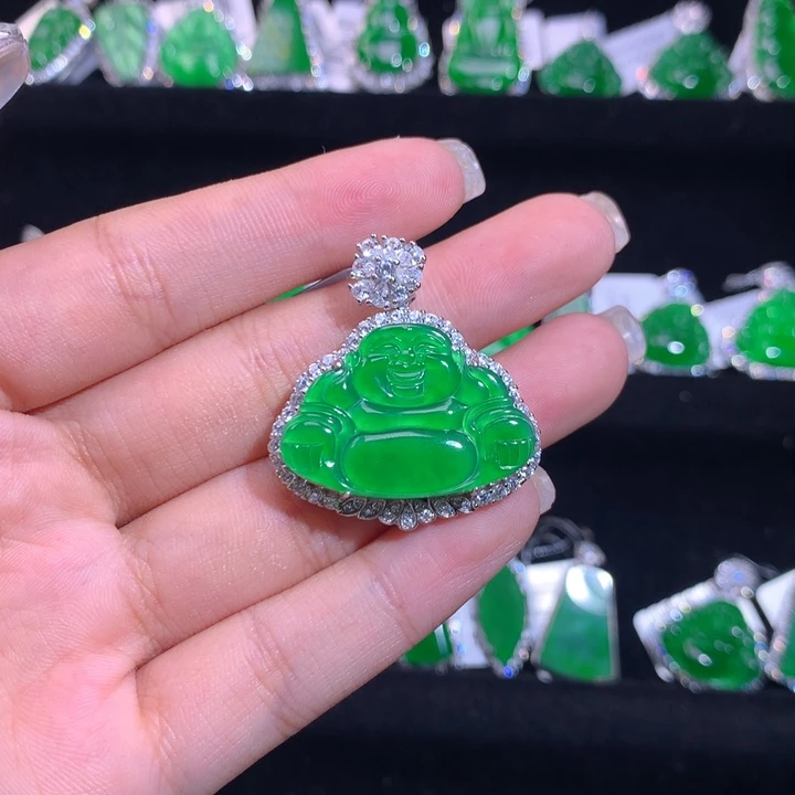 【闪购商品】颈饰银S925镶嵌翡翠天然翡翠