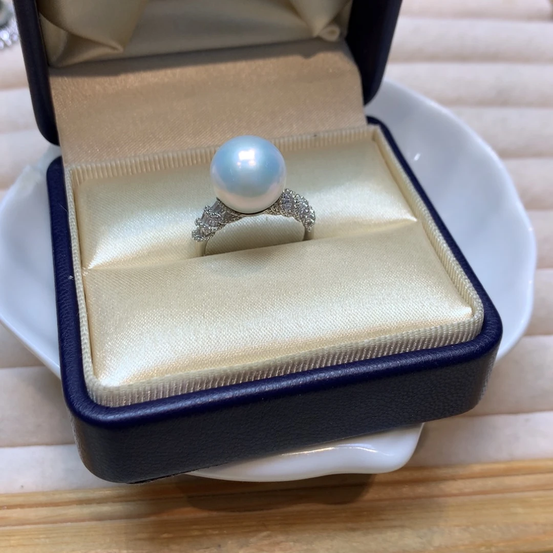 戒指银S925镶嵌淡水珍珠