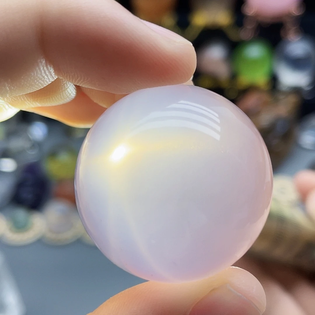 未镶嵌珠宝半成品水晶天然粉水晶31.7mm