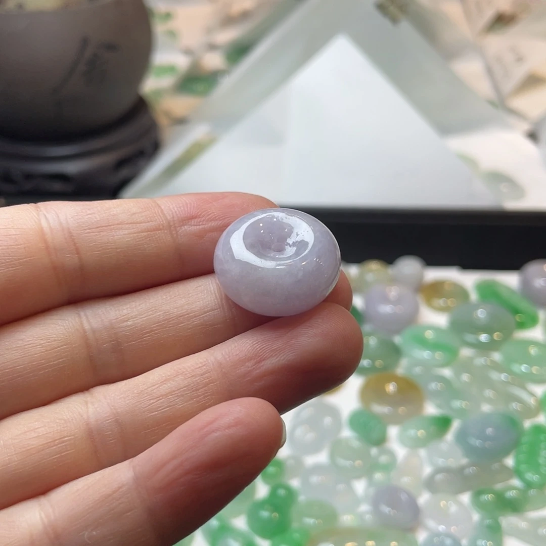 翡翠未镶嵌吊坠(不含链)紫色面包扣