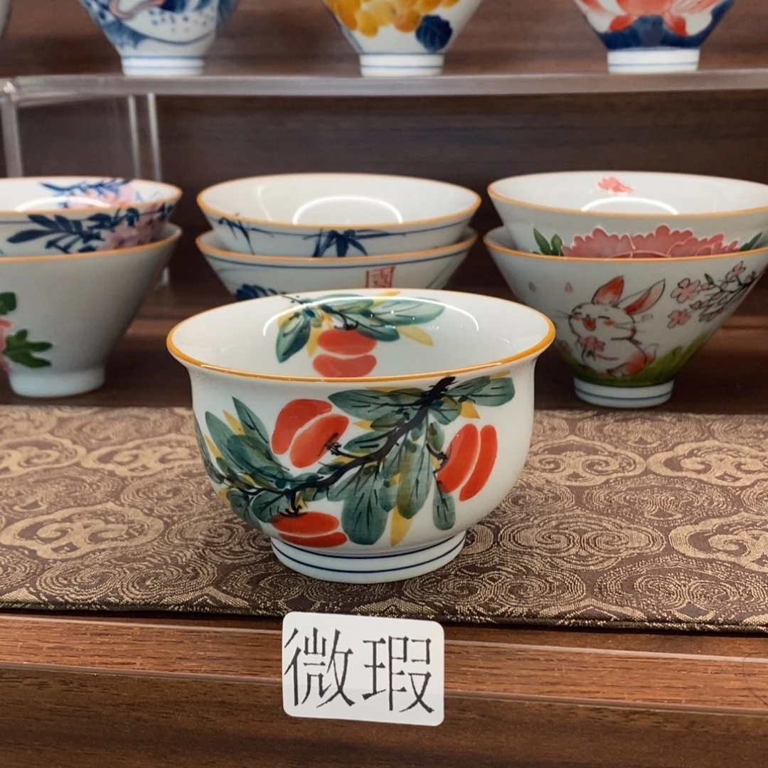 釉下彩老陶泥手工绘制