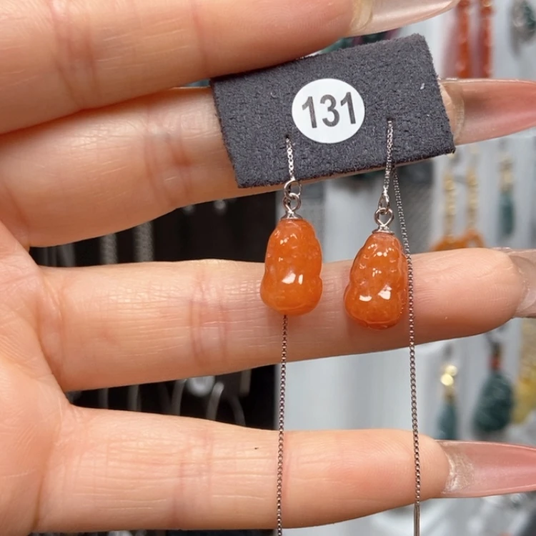 【闪购商品】翡翠耳饰银S925镶嵌优化耳饰